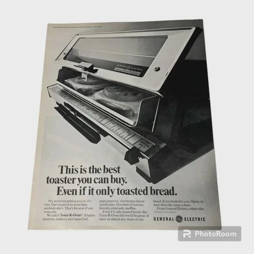 1970 General Electric Toast R Oven Original Vintage Print‎ Ad